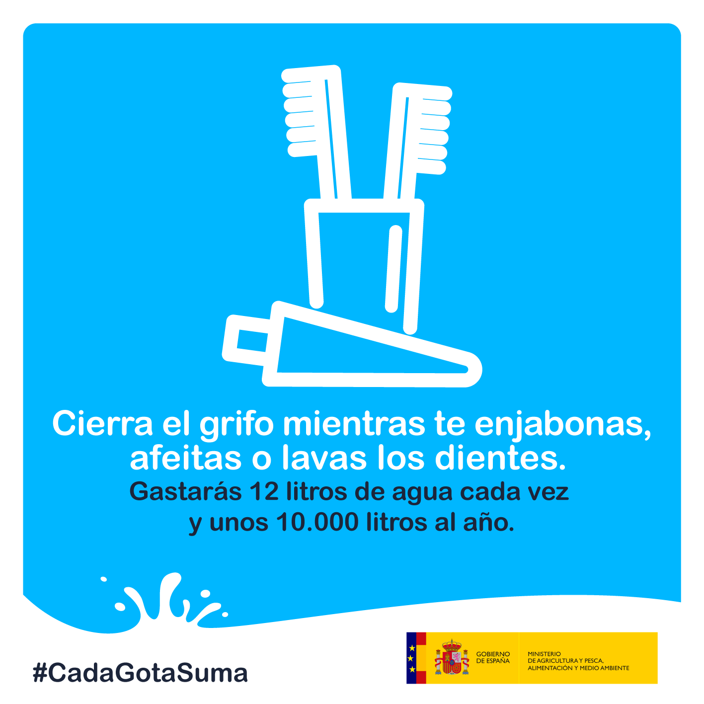 Cierra el grifo mientras te enjabonas, afeitas o lavas los dientes.