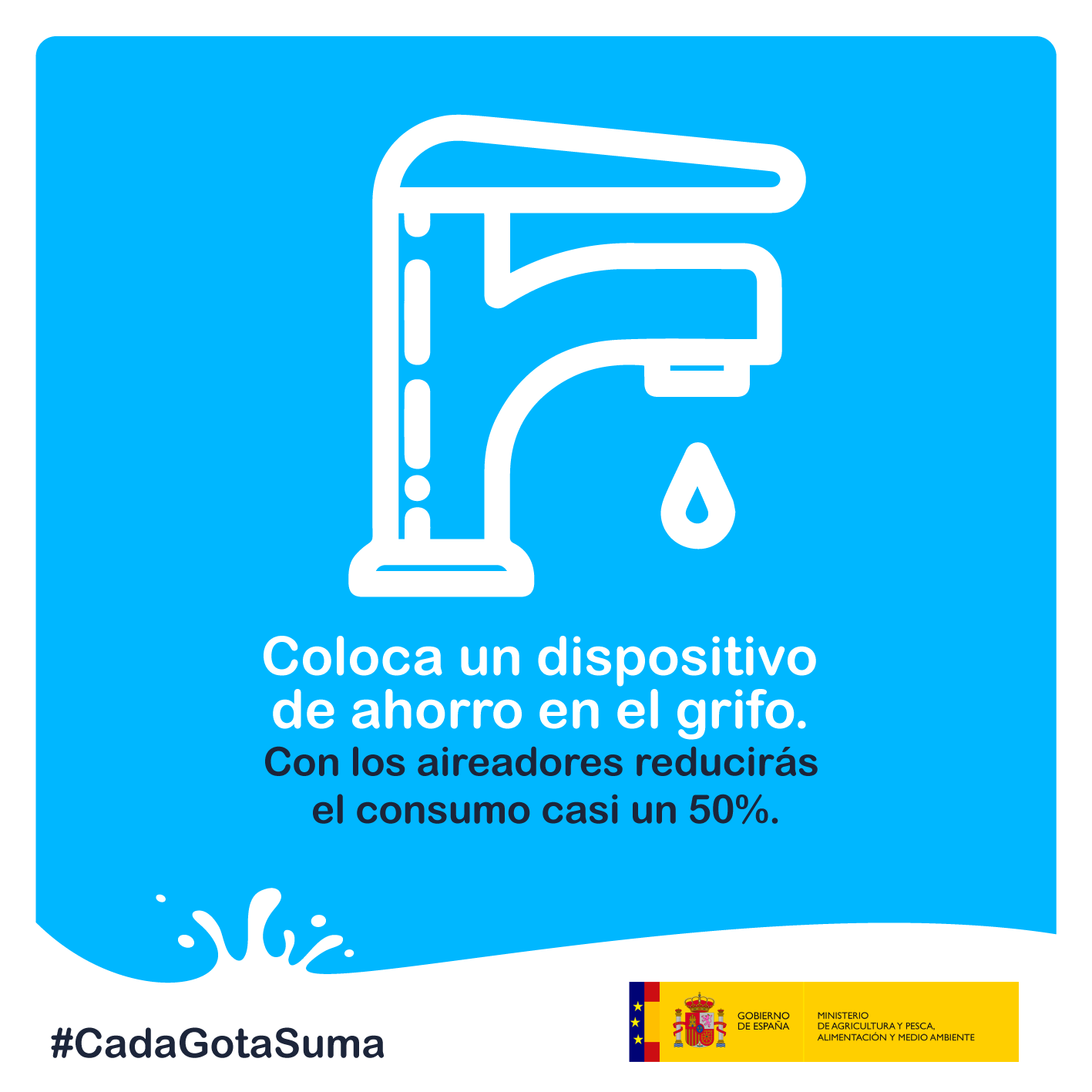 Coloca un dispositivo de ahorro en el grifo.