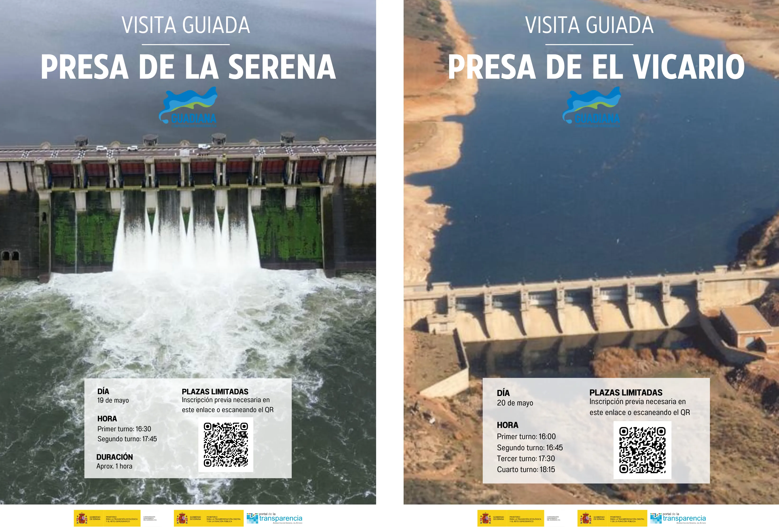 Carteles visitas guiadas presas La Serena y El Vicario