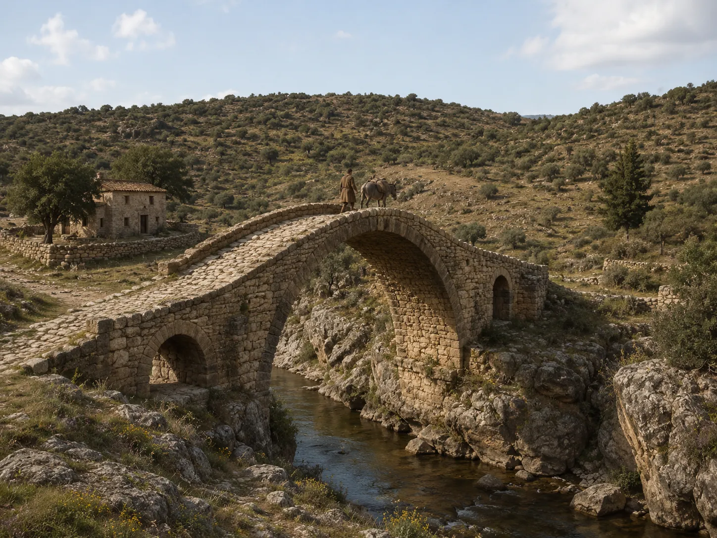 El puente en una recreación con IA