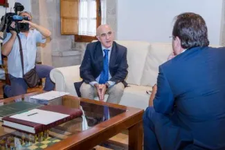 Entrevista Presidente CHG con Presidente Junta Extremadura