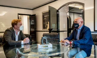 El presidente de la Confederación Hidrográfica del Guadiana recibe al alcalde de Badajoz