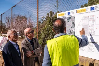 El delegado del Gobierno visita las obras de saneamiento y depuración que se están llevando a cabo en Montijo-Puebla de la Calzada, Torremejía y...