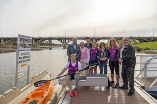 Visita a las actuaciones realizadas por la CHG en el embarcadero del Parque fluvial de la margen derecha de Badajoz