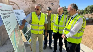 Visita a las obras del azud de la Pesquera