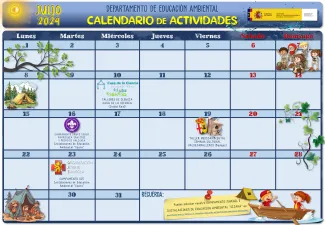 Calendario actividades Educación Ambiental julio 2024