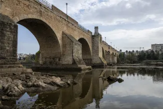 El Guadiana con nivel bajo