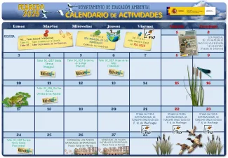 Calendario de actividades de Educación Ambiental en febrero de 2025