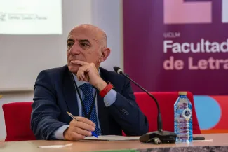 El presidente de la CHG, Samuel Moraleda, durante la jornada