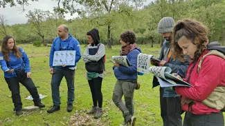 Voluntarios e integrantes de la CHG, al inicio de la jornada.