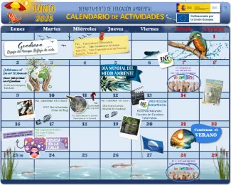 Calendario de actividades de Educación Ambiental en junio de 2025