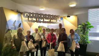 Participantes del programa Lazos, esta mañana en la sede de la CHG de Mérida.