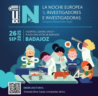 Cartel de La Noche Europea de los Investigadores e Investigadoras 2025.