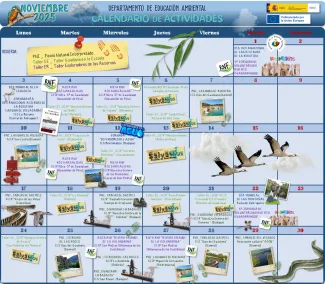 Calendario de actividades de Educación Ambiental en noviembre de 2025