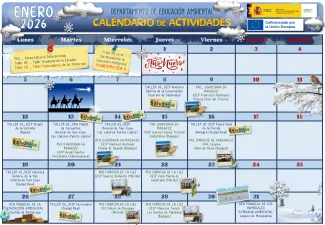 Calendario de actividades de Educación Ambiental en enero de 2026
