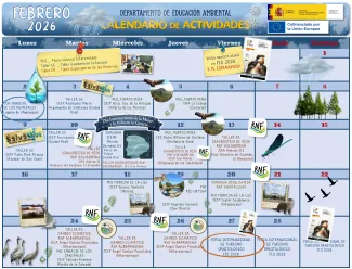 Calendario de actividades de Educación Ambiental en febrero de 2026