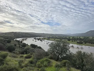 Río Guadiana a su paso por Puebla de Don Rodrigo, ayer