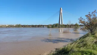 Río Guadiana, hoy, a su paso por Badajoz