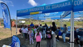 Estand de la CHG en la VII Bioconvivencia Escolar en la Reserva de la Biosfera de La Siberia