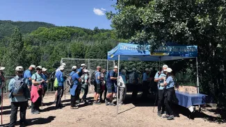 Participantes en la ruta organizada por la CHG dentro de Walking Rivers