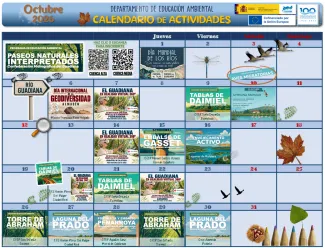 Calendario actividades de Educación Ambiental en octubre de 2026
