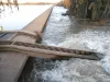 Escala estribo derecho (deflectores).Escala de peces. Azud de la Granadilla (Badajoz)